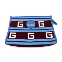 Gucci Pochette Panno Bordeaux e Azzurro