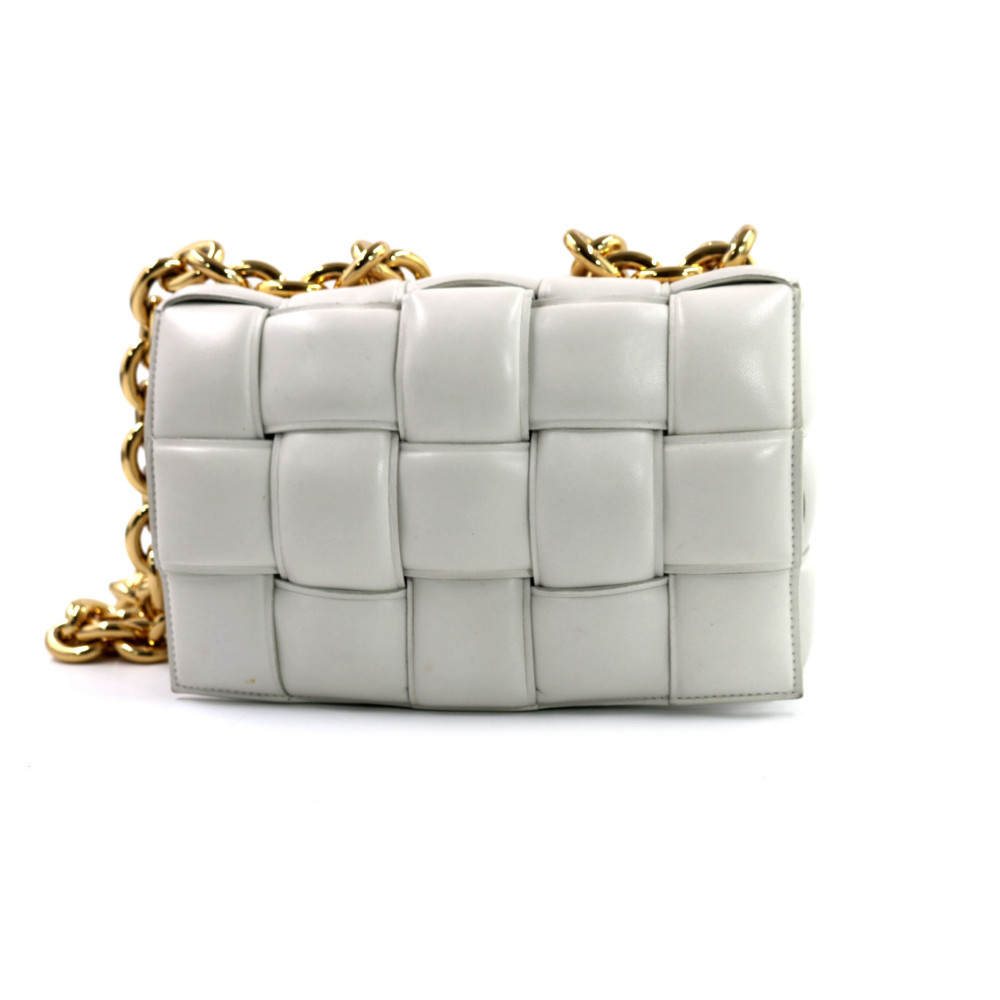 Bottega Veneta Cassette Chain Pelle Panna