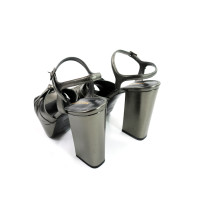 Saint Laurent Sandali Zeppa Pelle Canna di Fucile