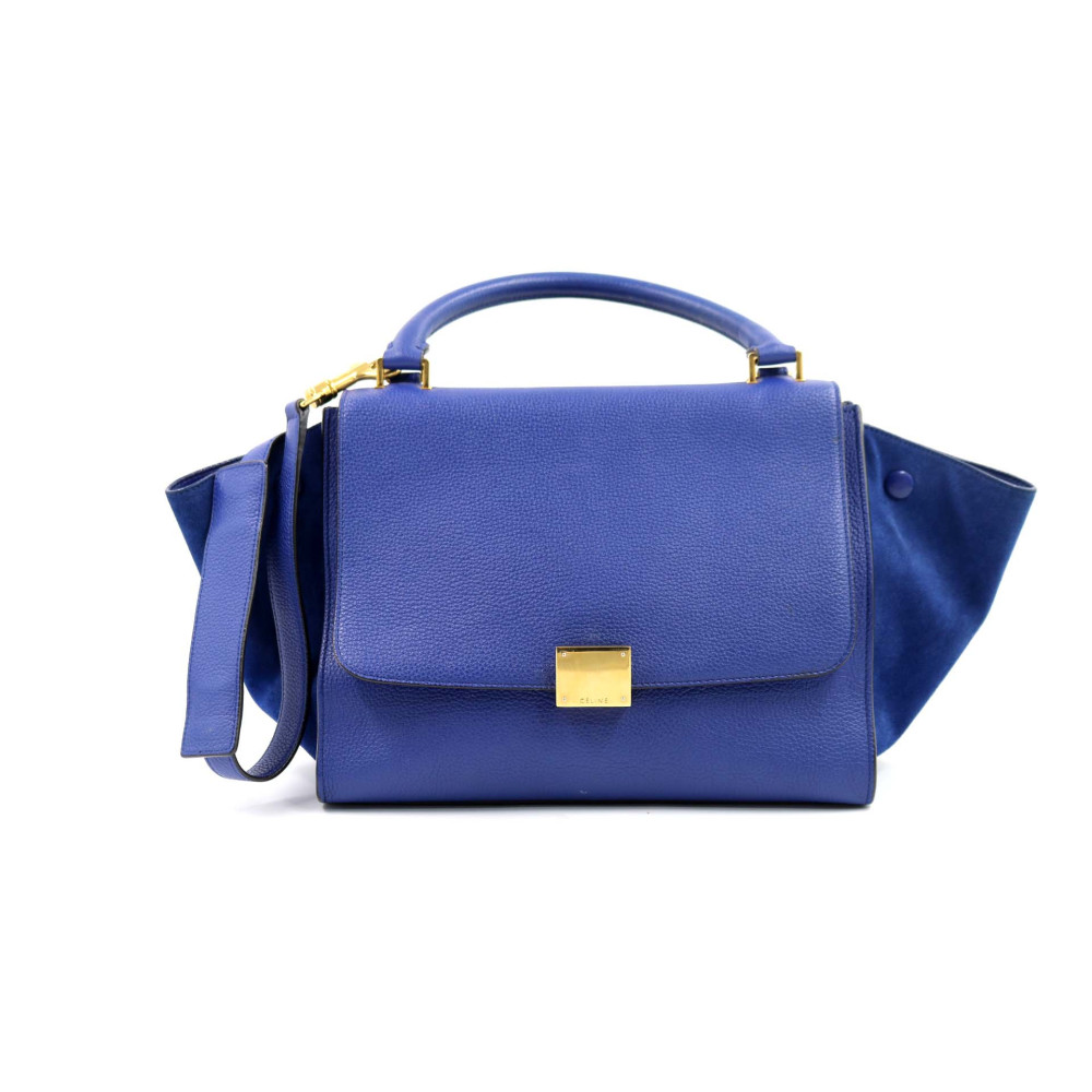 Celine Trapeze Pelle Blu