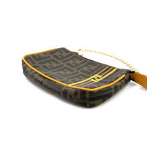 Fendi Pochette Cuir Toile Zucca Marrone