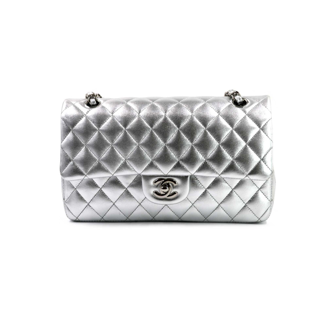 Chanel Classica 25 Pelle Argento