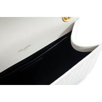 Saint Laurent Envelope Medium in Pelle bianco avorio