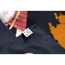 Hermes Foulard Scotland Seta Nero e Arancio