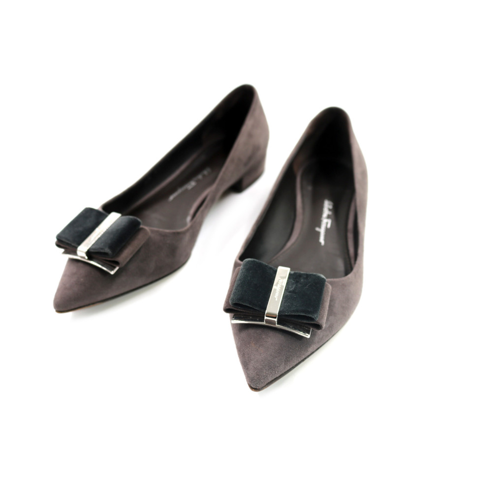 Ferragamo Ballerine Camoscio Marrone