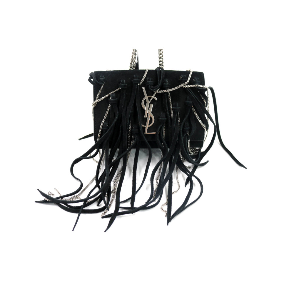 Saint Laurent Kate Pelle Scamosciata Nera