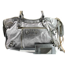 Balenciaga City Leder Silber