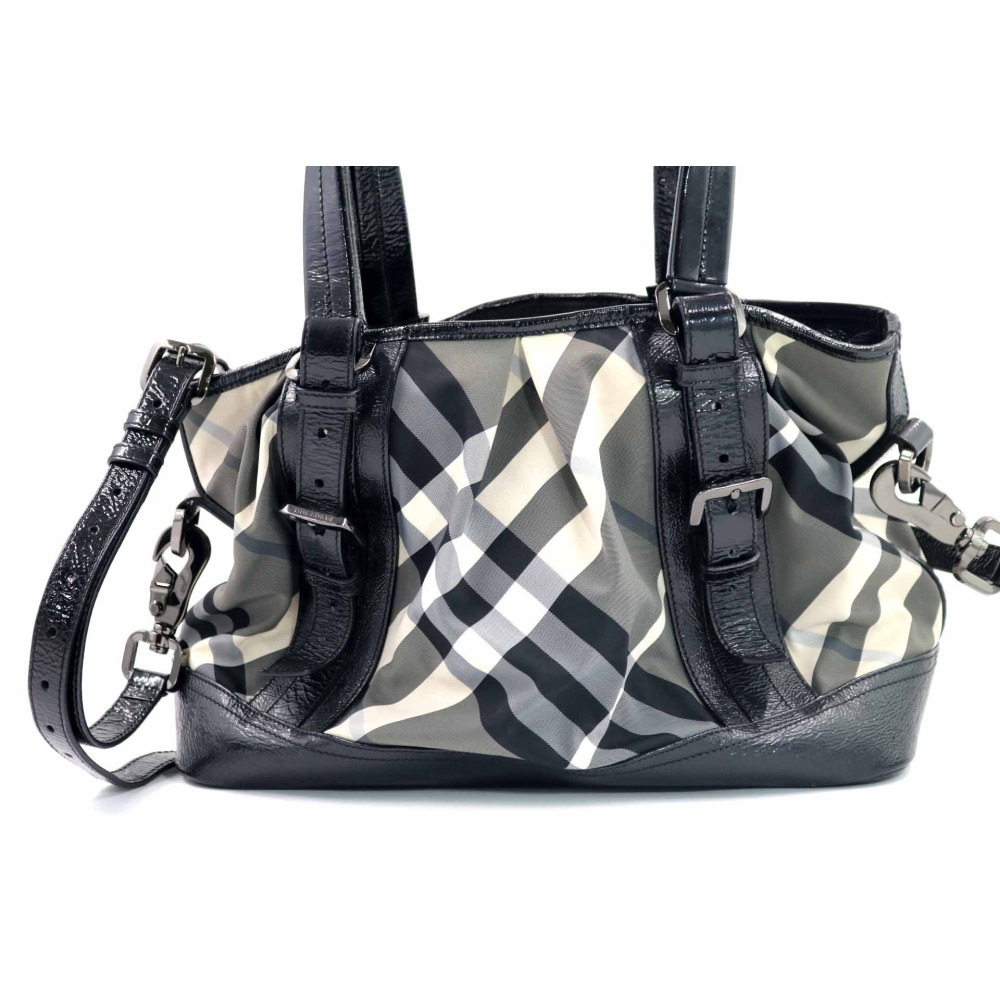 Burberry Tote Lowry Check Grigio