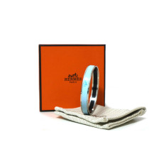 Hermes Bracciale Metallo e Smalto Azzurro
