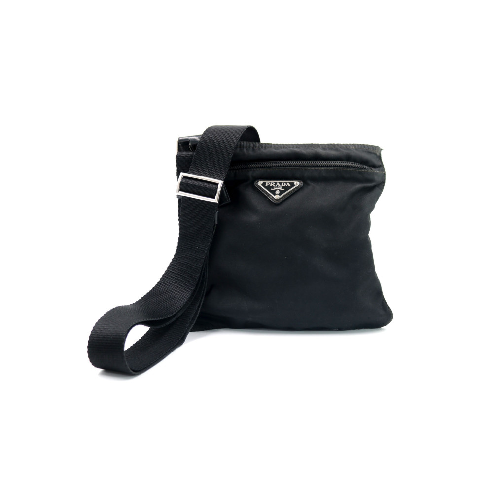 Prada Tracolla Tela Vela Nera