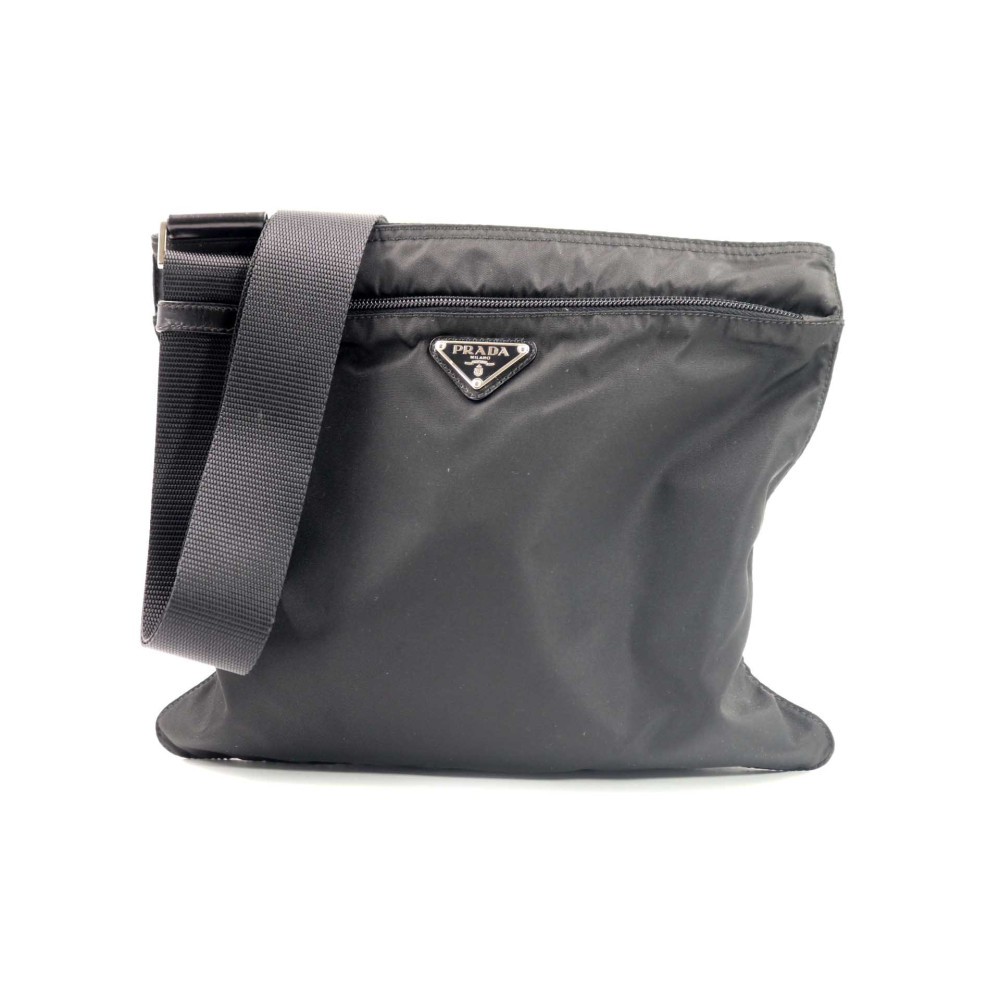 Prada Tracolla Tela Vela Nera