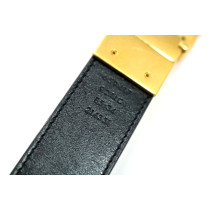 Gucci Cintura 85 GG reverse Beige e Pelle Nera