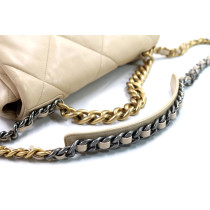 Chanel Tracolla 19 Pelle Beige