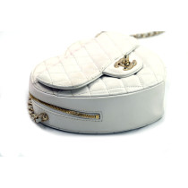 Chanel Pochette Heart Bag Pelle Bianca