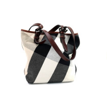 Burberry Tote Tela Grigia e Bianca