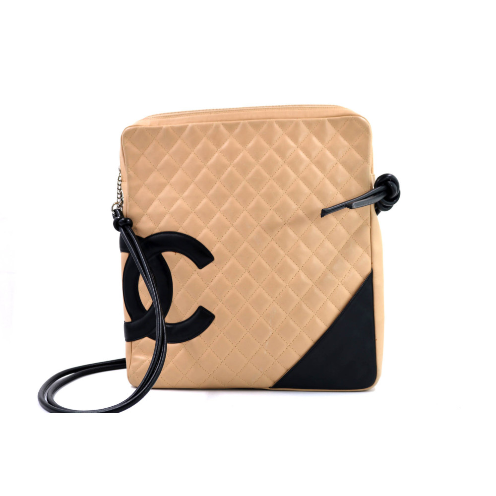 Chanel Cambon Tracolla Pelle Beige e Nera