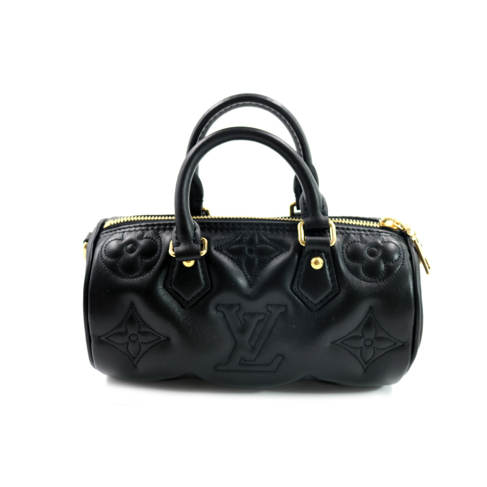 Louis Vuitton Papillon BB Bubblegram-Leder Schwarz