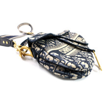 Dior Saddle Tela Oblique Blu