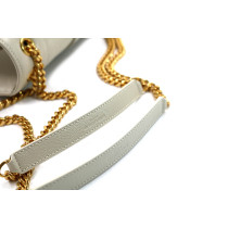 Saint Laurent Envelope Medium in Pelle Trapuntata Grain De Poudre Bianca