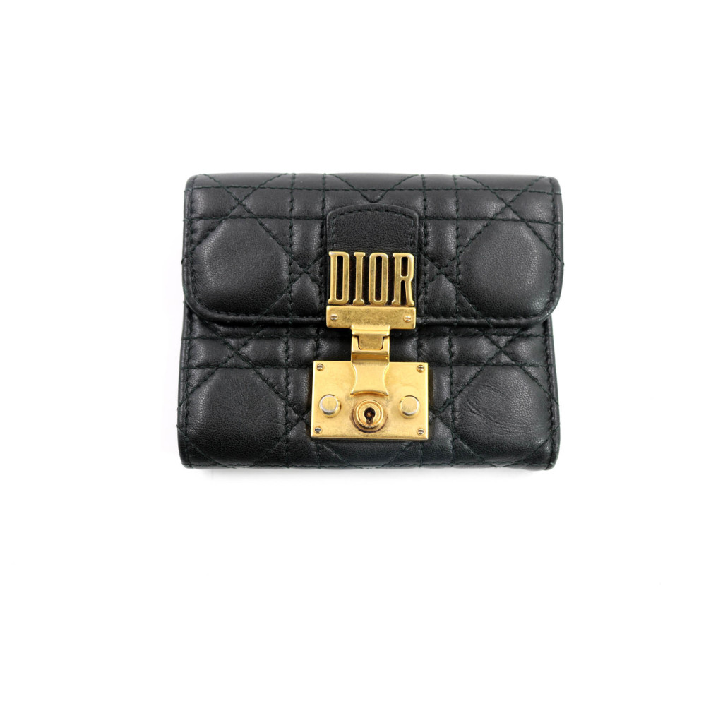 Dior Leder Portemonnaie Schwarz