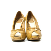 Dior Decollete Peep Toe Vernis Beige Scuro