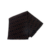 Fendi Sciarpa Lana Marrone e Nera