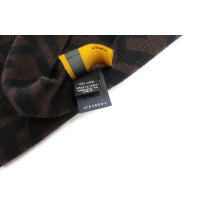Fendi Sciarpa Lana Marrone e Nera