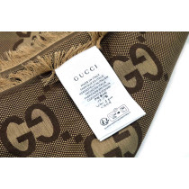 Gucci Scialle Seta e Cotone Marrone