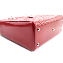 Dior Lady Dior Cannage Large Vernis Bordeaux