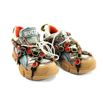 Gucci Sneakers Flash Trek Pelle e Tela Multicolor