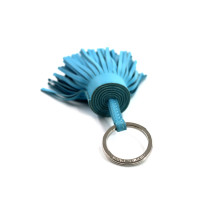 Hermes Charms Portachiavi Pelle Azzurra
