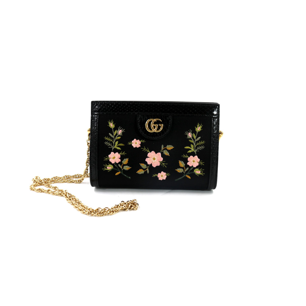 Gucci Ophidia Floral Seta e Pelle Nera