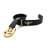 Gucci Cintura Double GG Torchon Pelle Nera