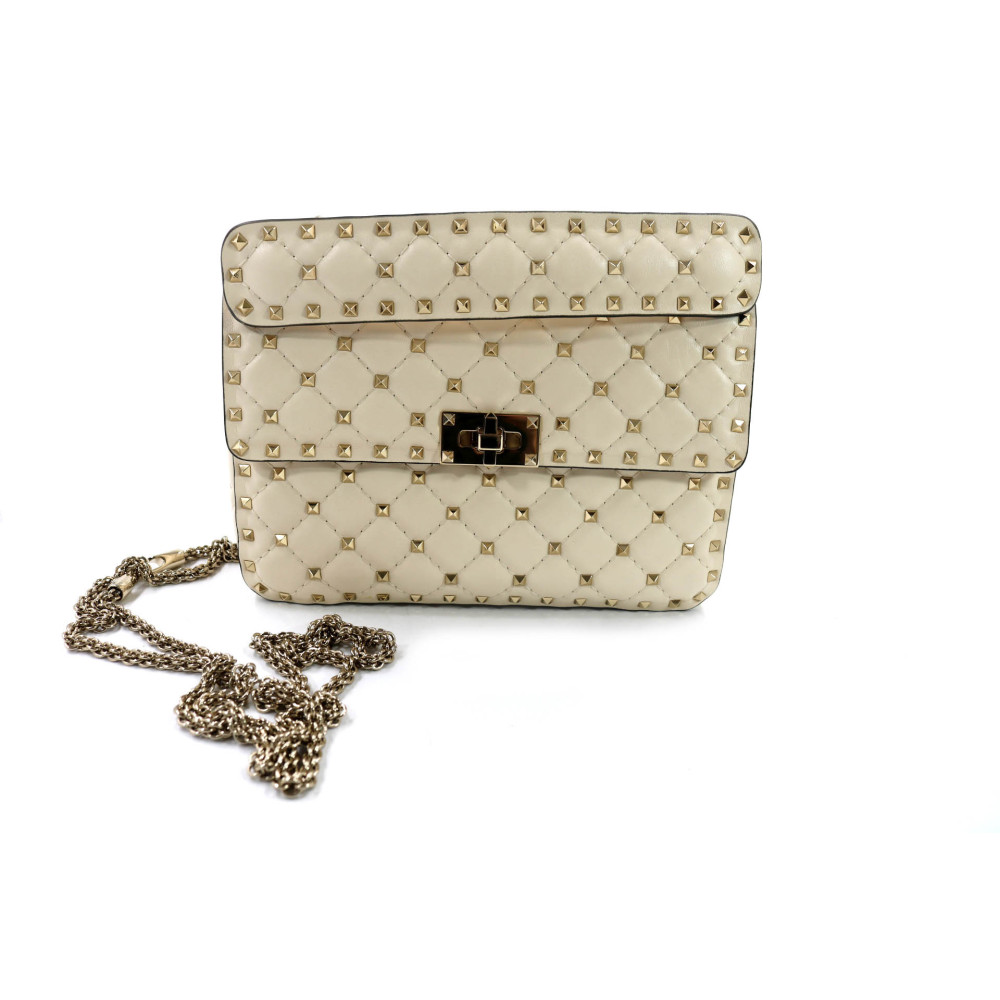 Valentino Spike Media Pelle Light Ivory