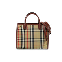 Burberry Title Bag Small Check Marrone