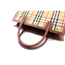 Burberry Title Bag Small Check Marrone
