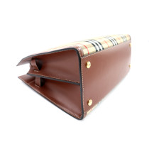 Burberry Title Bag Small Check Marrone