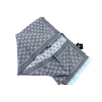 Gucci Sciarpa Lana e Seta Grigio e Celeste