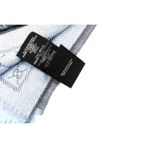 Gucci Sciarpa Lana e Seta Grigio e Celeste