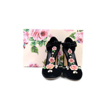 Dolce & Gabbana Sandali Rose Velluto Nero