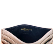 Saint Laurent Portacarte Cassandre Pelle Beige
