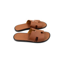 Hermes Ciabatte Uomo Izimir Pelle Marrone