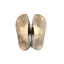 Hermes Men's Izimir Brown Leather Sandals