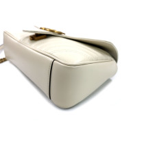 Gucci Borsa a Spalla GG Marmont Misura Media Pelle Bianca