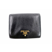 Prada Brieftasche Schwarzes Leder