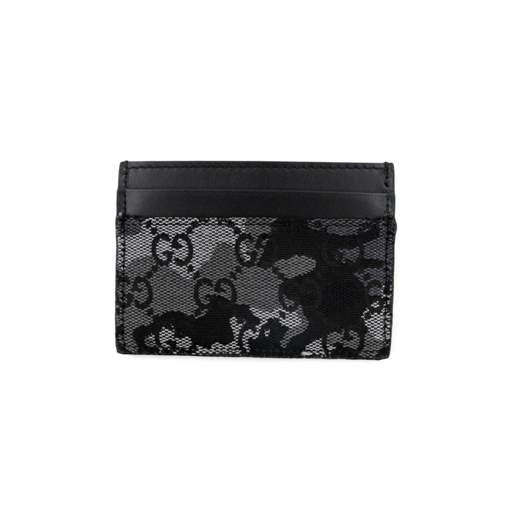 Gucci Porte-cartes Camouflage Cuir Noir