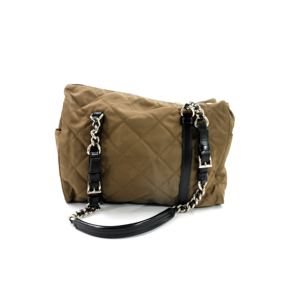 Prada Green Canvas Vela Shopper