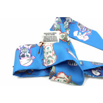 Hermes Seiden-Bandeau Blau