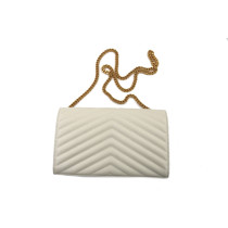 Saint Laurent Cassandre Classic Chain Wallet in Grain De Poudre Leather