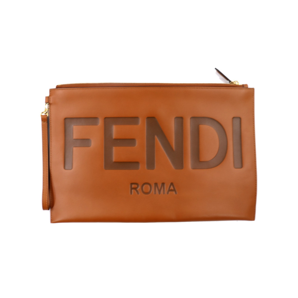 Fendi Pouch Pelle Cognac